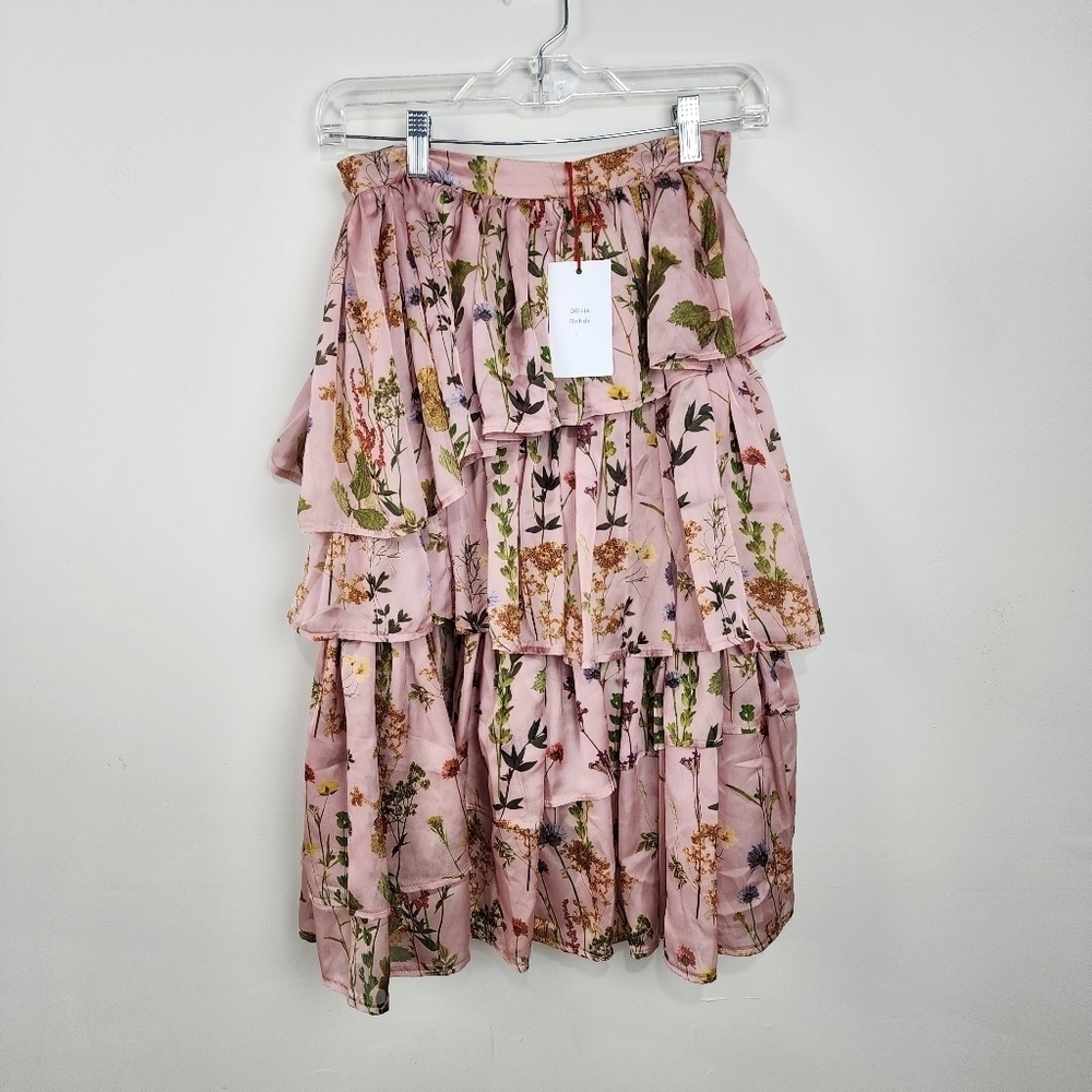 Olivia Rohde Christina Rohde Floral Pink Layered Skirt, Girls 16, Nwt